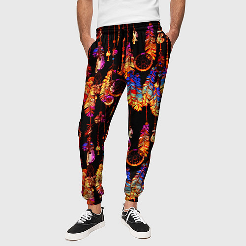 Мужские брюки Ловцы снов с яркими перьями / 3D-принт – фото 3