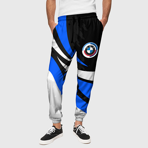 Мужские брюки BMW - синяя абстракция / 3D-принт – фото 3