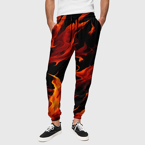 Мужские брюки Пламя в темноте / 3D-принт – фото 3