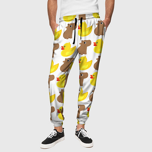 Мужские брюки Капибара с желтой уткой / 3D-принт – фото 3