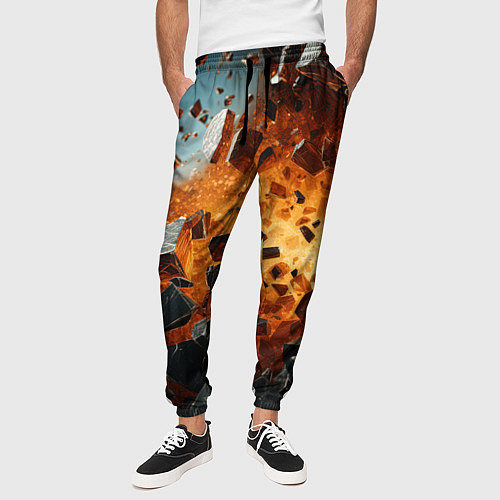 Мужские брюки Большой взрыв камней / 3D-принт – фото 3