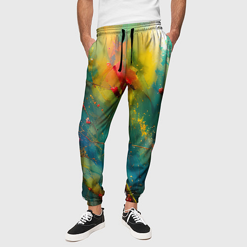 Мужские брюки Абстрактные мазки краски / 3D-принт – фото 3