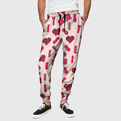 Брюки на резинке мужские Я люблю сестру паттерн, цвет: 3D-принт — фото 2