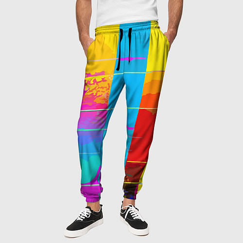 Мужские брюки Цветная абстракция - поп арт / 3D-принт – фото 3
