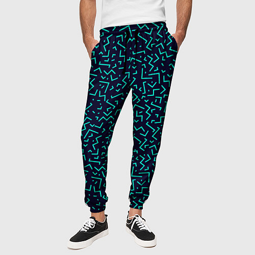 Мужские брюки Neon stripes / 3D-принт – фото 3