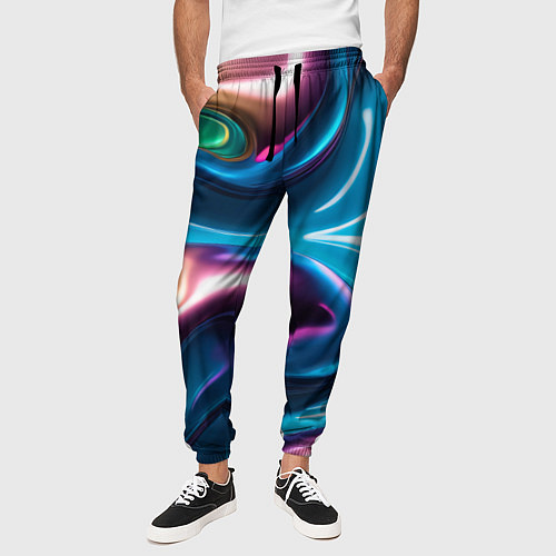 Мужские брюки Жидкий красочный металл / 3D-принт – фото 3