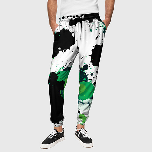 Мужские брюки Яркие брызги красок / 3D-принт – фото 3