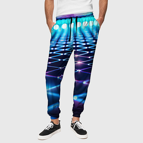 Мужские брюки Светящиеся линии в перспективе / 3D-принт – фото 3