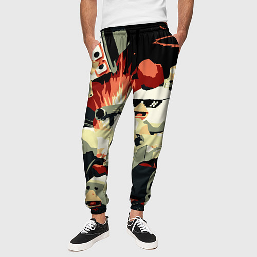 Мужские брюки Чикен Ган заварушка / 3D-принт – фото 3