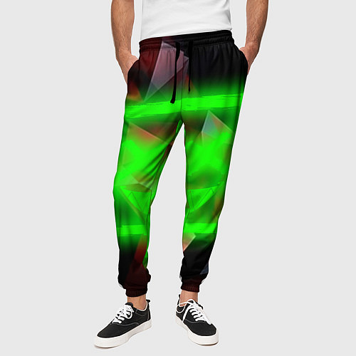 Мужские брюки Неоновый квадрат / 3D-принт – фото 3