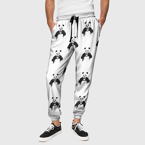 Мужские брюки Panda love - pattern / 3D-принт – фото 3