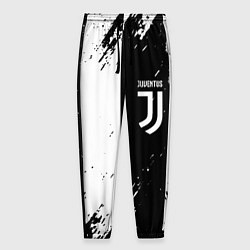 Брюки на резинке мужские Juventus краски чёрнобелые, цвет: 3D-принт