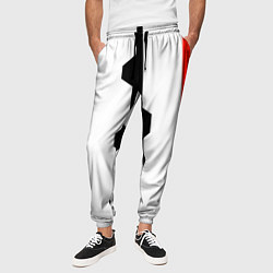 Брюки на резинке мужские Техно линии синий и красный, цвет: 3D-принт — фото 2