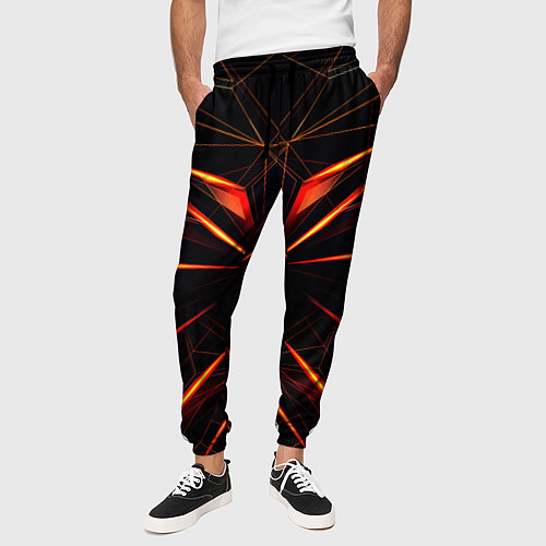 Мужские брюки Оранжевый хрусталь / 3D-принт – фото 3