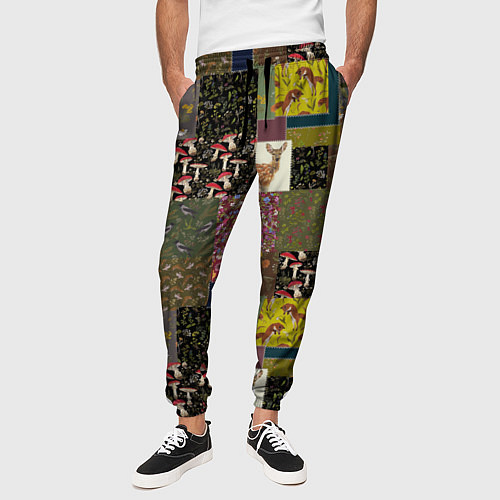 Мужские брюки Пэчворк лесной / 3D-принт – фото 3