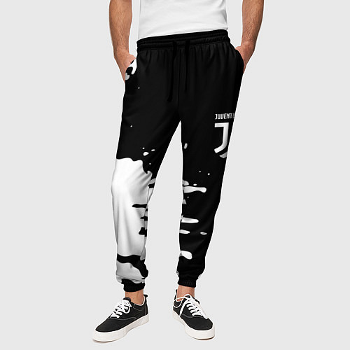 Мужские брюки Ювентус спорт краски текстура / 3D-принт – фото 3