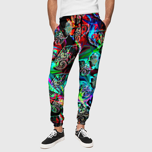 Мужские брюки Слоники в орнаменте / 3D-принт – фото 3