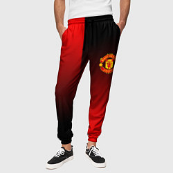 Брюки на резинке мужские Манчестер Юнайтед градиент спорт, цвет: 3D-принт — фото 2