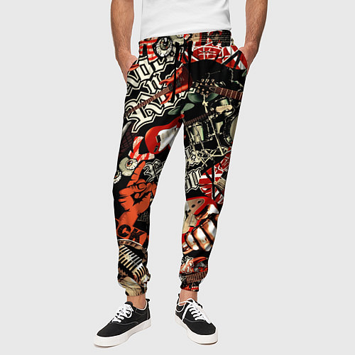 Мужские брюки Рок патерн / 3D-принт – фото 3