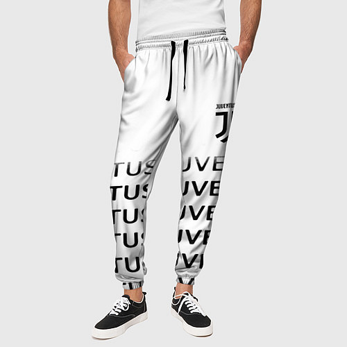 Мужские брюки Ювентус лого паттерн спорт / 3D-принт – фото 3