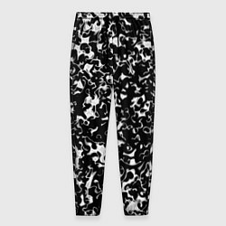 Брюки на резинке мужские Черный жидкий металл, цвет: 3D-принт