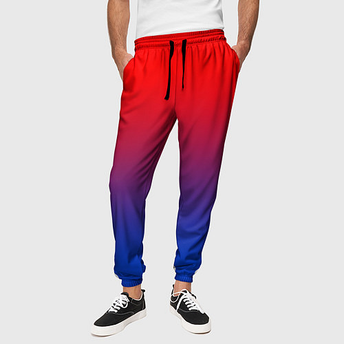 Мужские брюки Красный и синий градиент / 3D-принт – фото 3