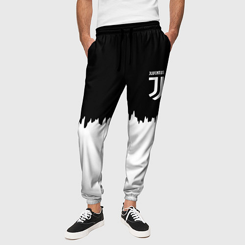 Мужские брюки Juventus белый огонь текстура / 3D-принт – фото 3