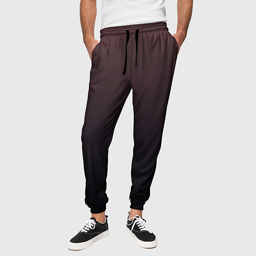 Мужские брюки Градиент тёмный бордовый / 3D-принт – фото 3