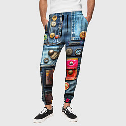 Брюки на резинке мужские Джинсы с карманами, цвет: 3D-принт — фото 2