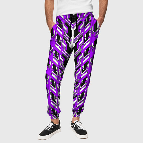 Мужские брюки Фиолетовая техно броня / 3D-принт – фото 3