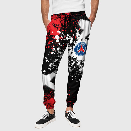 Мужские брюки Пари Сен-Жермен на фоне граффити и брызг красок / 3D-принт – фото 3