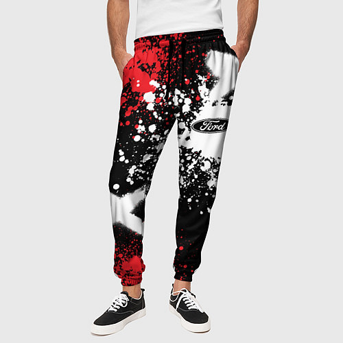 Мужские брюки Форд на фоне граффити и брызг красок / 3D-принт – фото 3
