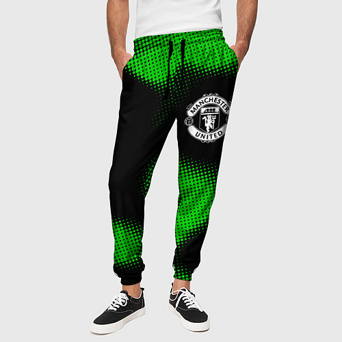 Мужские брюки Manchester United sport halftone / 3D-принт – фото 3