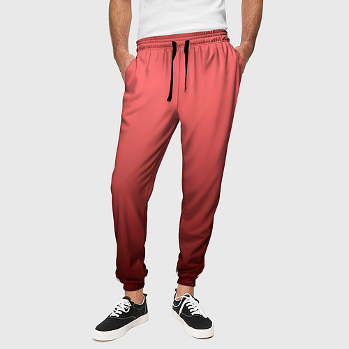 Мужские брюки Оттенок розовый антик градиент / 3D-принт – фото 3