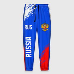 Брюки на резинке мужские Триколор и герб России, цвет: 3D-принт