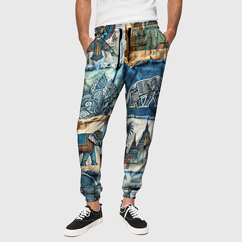 Мужские брюки Пэчворк из Тайланда / 3D-принт – фото 3