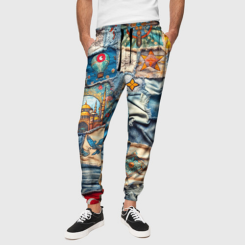 Мужские брюки Джинсы в Турции - пэчворк / 3D-принт – фото 3