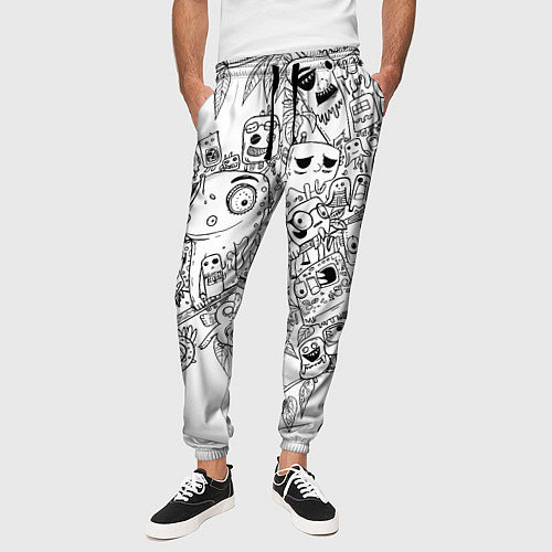 Мужские брюки Дудлы с хамелеоном / 3D-принт – фото 3