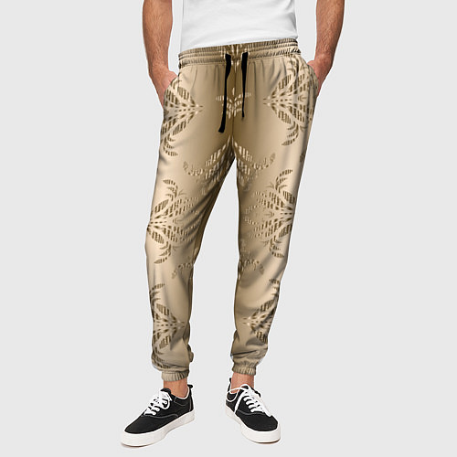 Мужские брюки Коричневый градиент с узором / 3D-принт – фото 3