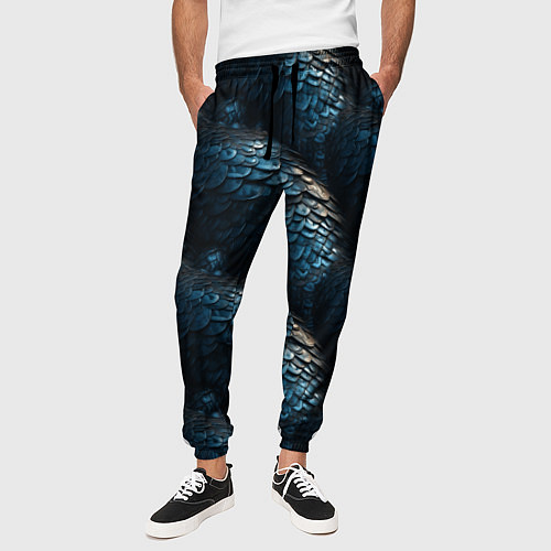 Мужские брюки Синяя стальная броня / 3D-принт – фото 3