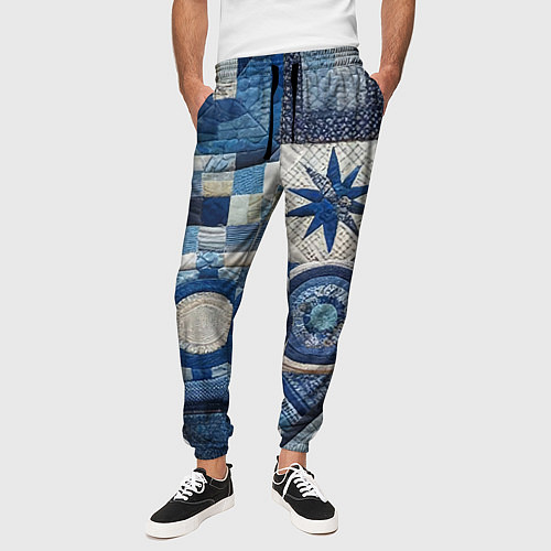Мужские брюки Denim patchwork - ai art / 3D-принт – фото 3