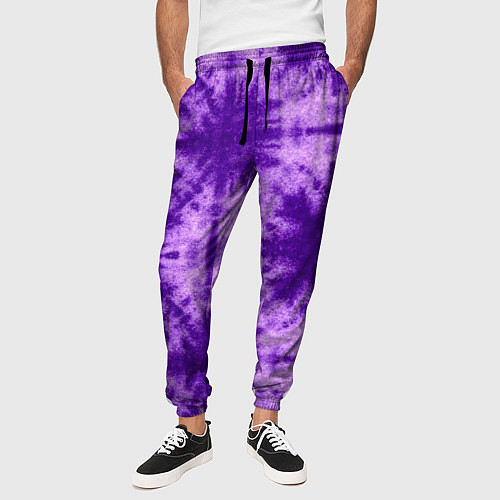 Мужские брюки Тай дай фиолетовый / 3D-принт – фото 3