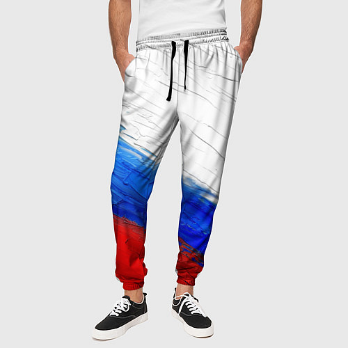 Мужские брюки Триколор красками / 3D-принт – фото 3