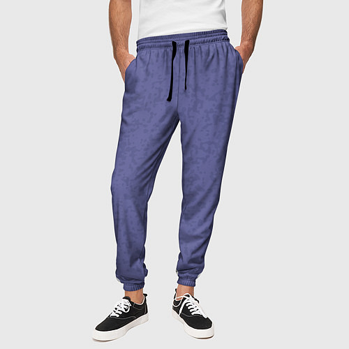 Мужские брюки Сиреневый однотонный пятнистый / 3D-принт – фото 3