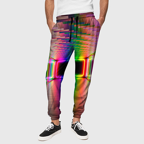 Мужские брюки Светящаяся неоновая галерея / 3D-принт – фото 3
