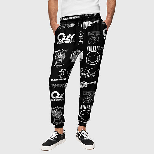 Мужские брюки Rock band pattern / 3D-принт – фото 3