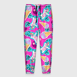 Брюки на резинке мужские Единорог с мороженым - dab dance, цвет: 3D-принт