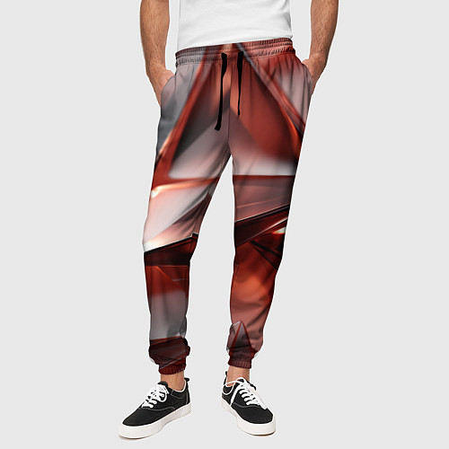 Мужские брюки Рубиновые пирамидки / 3D-принт – фото 3