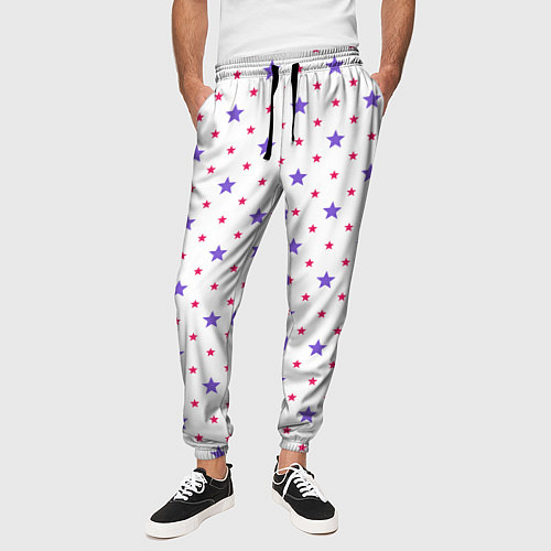 Мужские брюки Красивый узор звезды / 3D-принт – фото 3