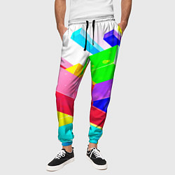 Брюки на резинке мужские Цветные столбы, цвет: 3D-принт — фото 2